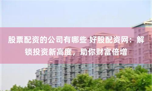 股票配资的公司有哪些 好股配资网：解锁投资新高度，助你财富倍增