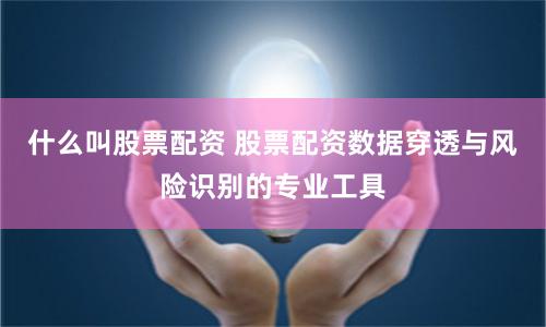 什么叫股票配资 股票配资数据穿透与风险识别的专业工具